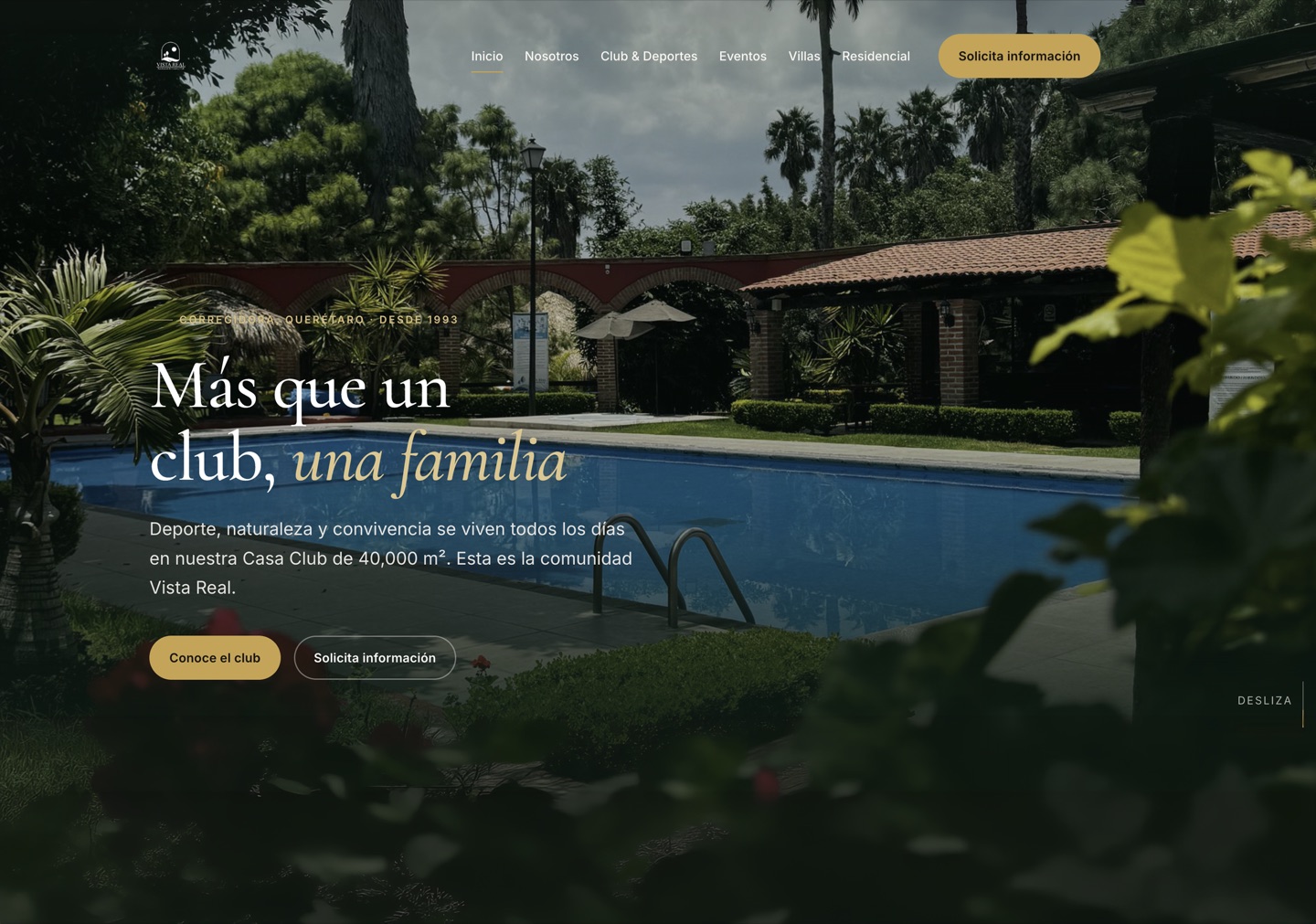 Sitio web de Vista Real Country Club